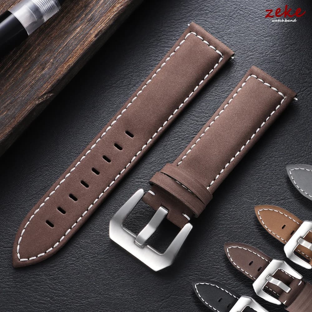 Cinturino in vera pelle di vitello per cinturino Panerai Business Watch Bracciale a sgancio rapido 20mm 22mm 24mm Cuciture cinturini marroni