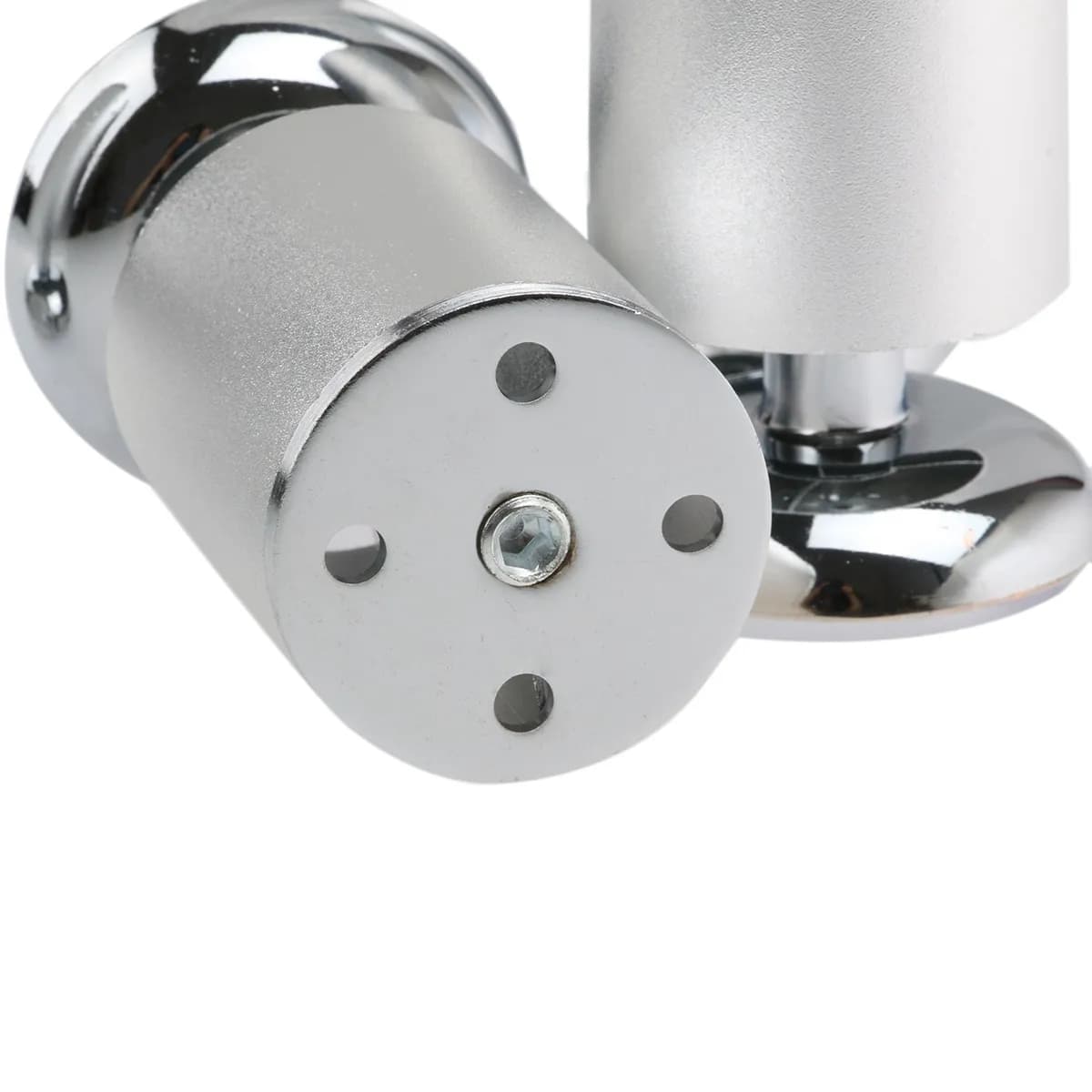 4 gambe regolabili in acciaio inossidabile per mobili, piedini rotondi per armadi, scaffali, tavoli fai da te, colore argento e nero, altezza 10 cm, 2 pollici