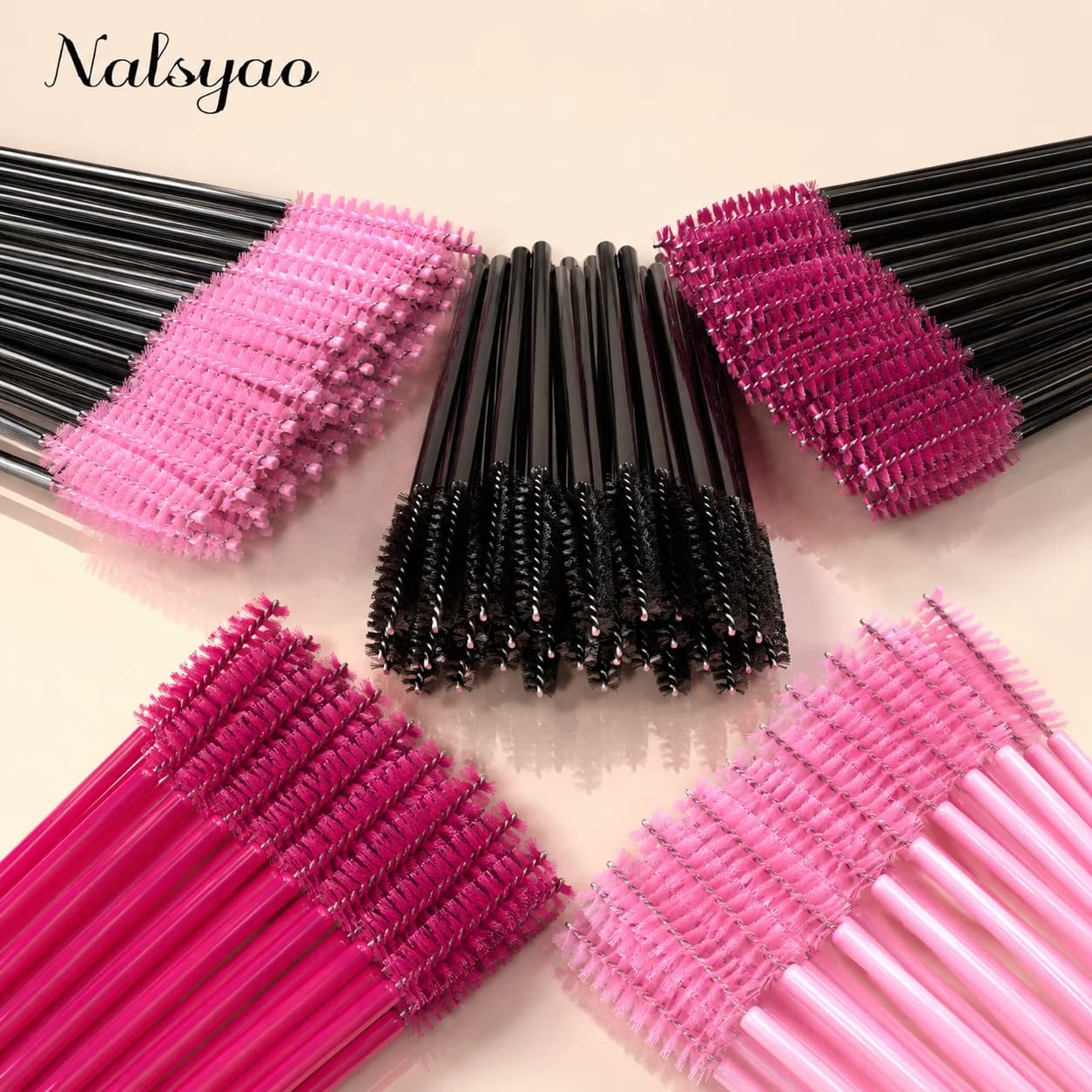 100-piece wholesale eyelash brush set - disposable spools for mascara, eyebrow and eyelash extensions, makeup tools