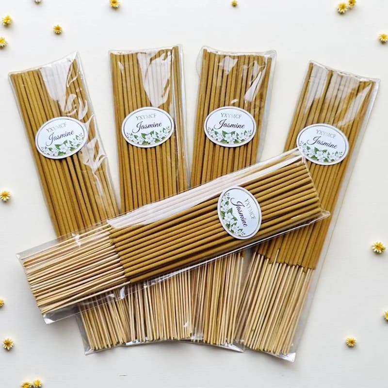 Bastoncini d'Incenso al Gelsomino Naturale, Fragranza a Lunga Durata, Adatti per Casa, Ufficio, Yoga, Meditazione, Purificazione dell'Aria, Aromaterapia