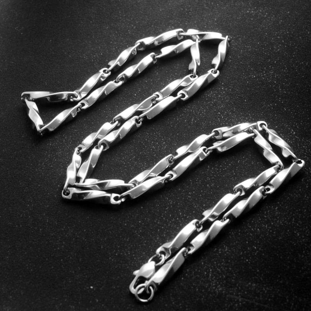 Acciaio al titanio 45/50/60/70/80 cm Lunghezza Catena in acciaio inossidabile 316 Chiusure a moschettone Catene semplici per accessori collana fai da te