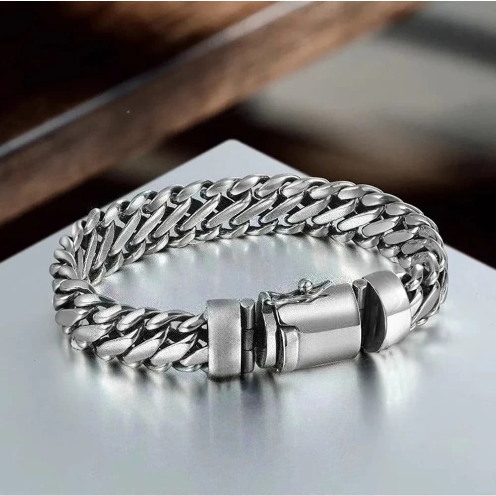 Grande vendita 100% S925 sterling silver punk minimalista braccialetto larghezza gioielli in argento certificato regalo di gioielli per uomini e donne