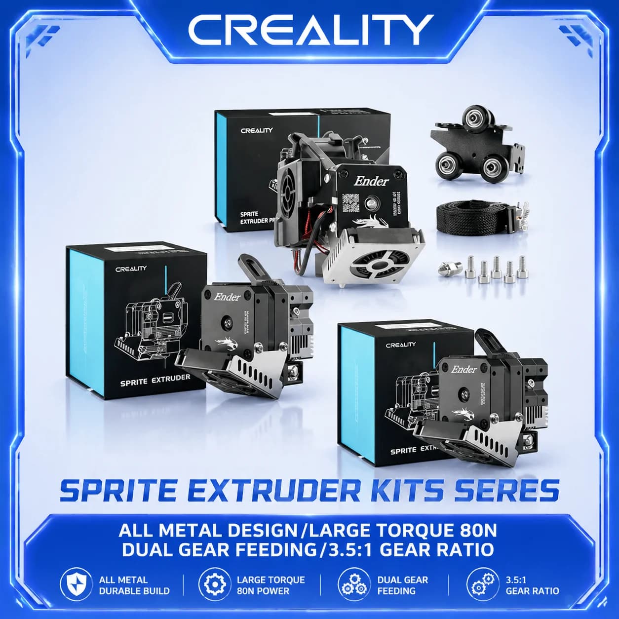 Creality Sprite Extruder Pro Kit with 80N Stepper Motor for Ender 3 Ender3 v2 Ender 3 pro Ender 3 Max official 3D Printer Parts