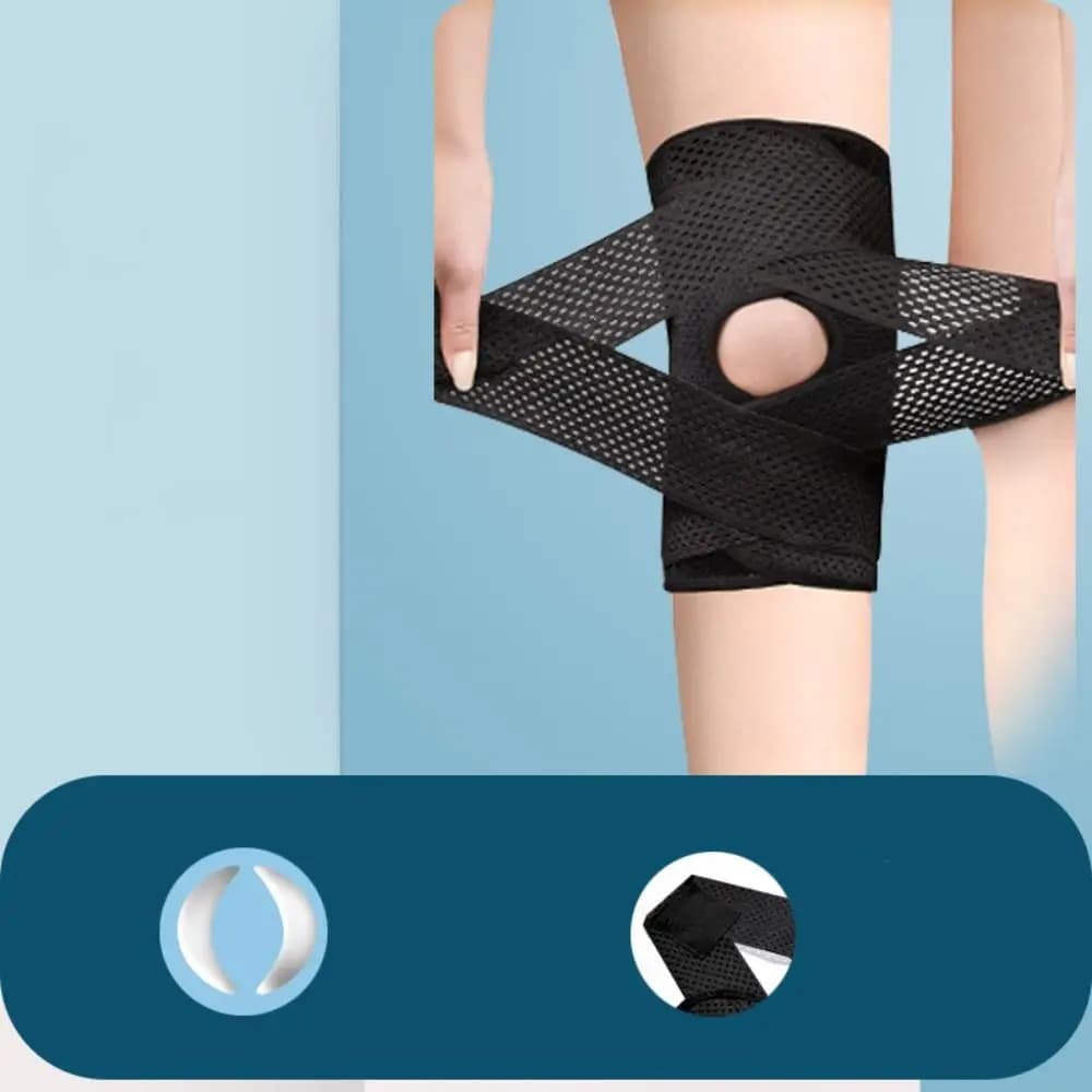 Supporto per Ginocchio per Fitness, Corsa e Arrampicata, Tutore a Pressione per Ginocchio Adatto per Basket e Sport, Fascia Protettiva per Ginocchio