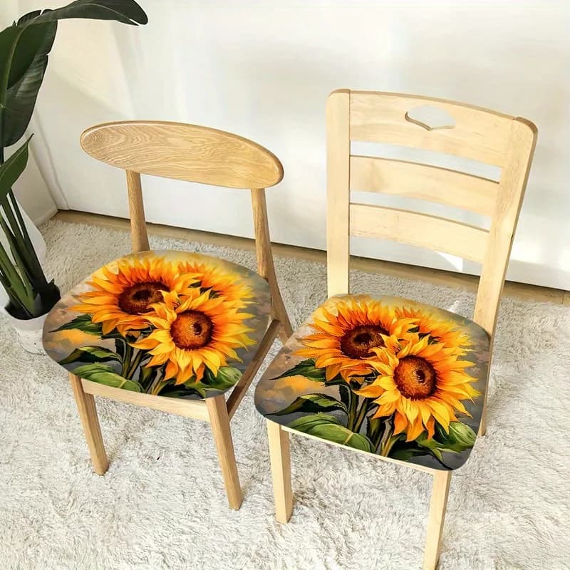 2/4/6 pezzi di fodere per cuscini per sedie Farmhouse Sunflower, fodere decorative per casa e patio