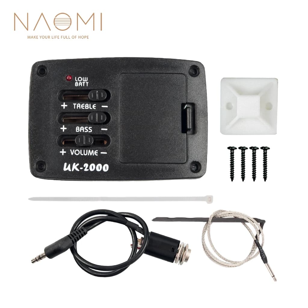 NAOMI UK-2000 Ukulele Hawaii Pickup per chitarra acustica Uku Sistema equalizzatore EQ a 2 bande per accessori per chitarra UK Strumenti musicali