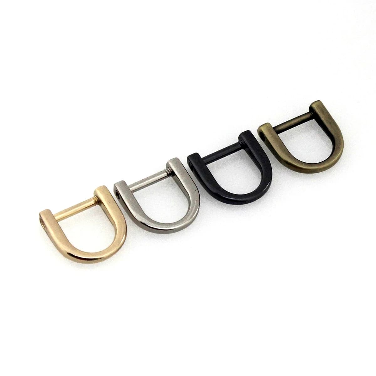 1 pz metallo staccabile vite aperta Dee D anello fibbia grillo chiusura per borsa artigianale in pelle cinghia cinghia maniglia spalla tessitura 10mm
