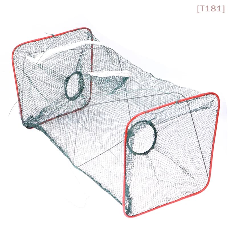 [E] Portable Folding Fishing Net Dip Net Cage For Fish Nylon Steel Wire Shrimp Vessel Trap For Fishing Net Hands Trap Cage