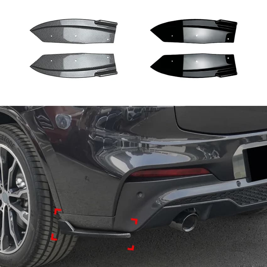 Rear Bumper Lip Diffuser Side Splitter Spoiler Body Kit For BMW X4 G02 M Sport 2018 2019 2020 2021 Car Styling