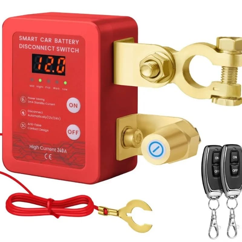 Interruttore di Disconnessione Batteria Remoto 12V 240A Controllo Intelligente della Tensione Interruttore di Spegnimento Auto Antifurto per Auto Camion RV ATV Barca Marina