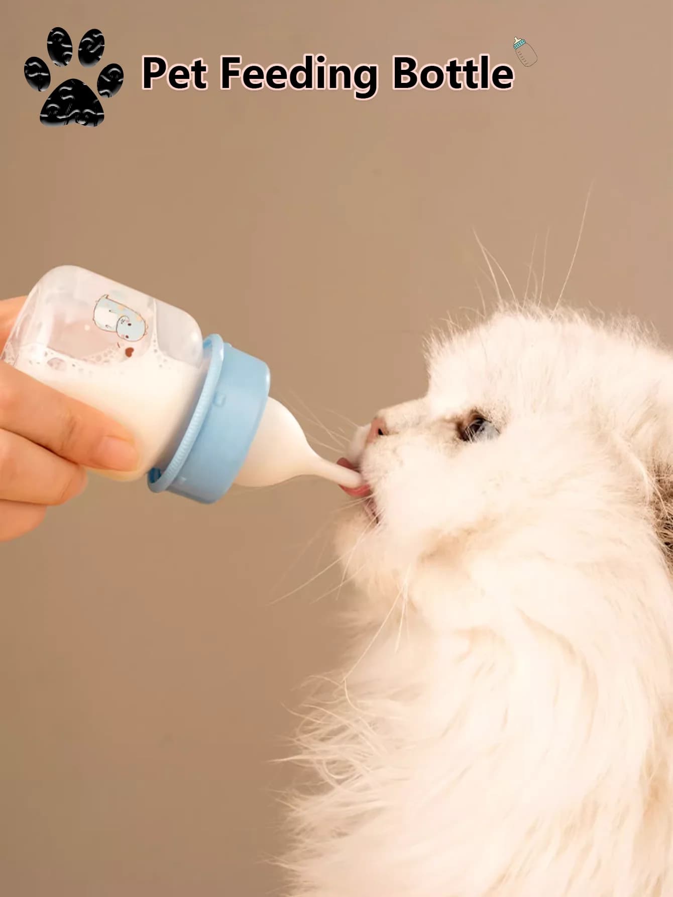 1 pezzo di bottiglia di latte per gattini, animali domestici appena nati, bottiglie per cuccioli, mangiatoia per cuccioli speciale per gattini, ciuccio per l'alimentazione, forniture per gatti