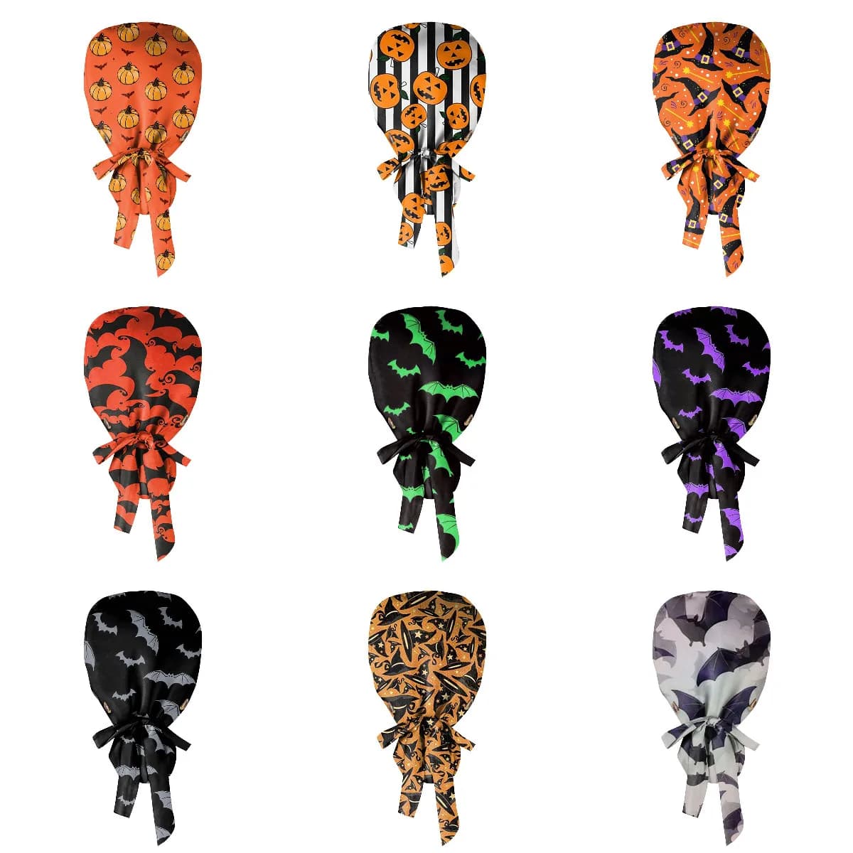 New Multicolor Printing Lace-up Work Hat Medical Scrub Caps Women Men Surgery Cap Doctor Nurse Nursing Cap Clinic Vet Scrubs Hat
