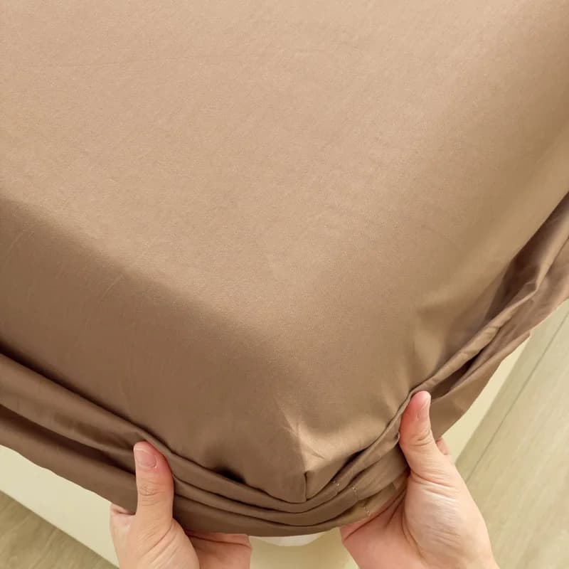 Lenzuola con angoli in cotone 100% tinta unita con fasce elastiche Coprimaterasso regolabile antiscivolo per letto singolo matrimoniale King Queen
