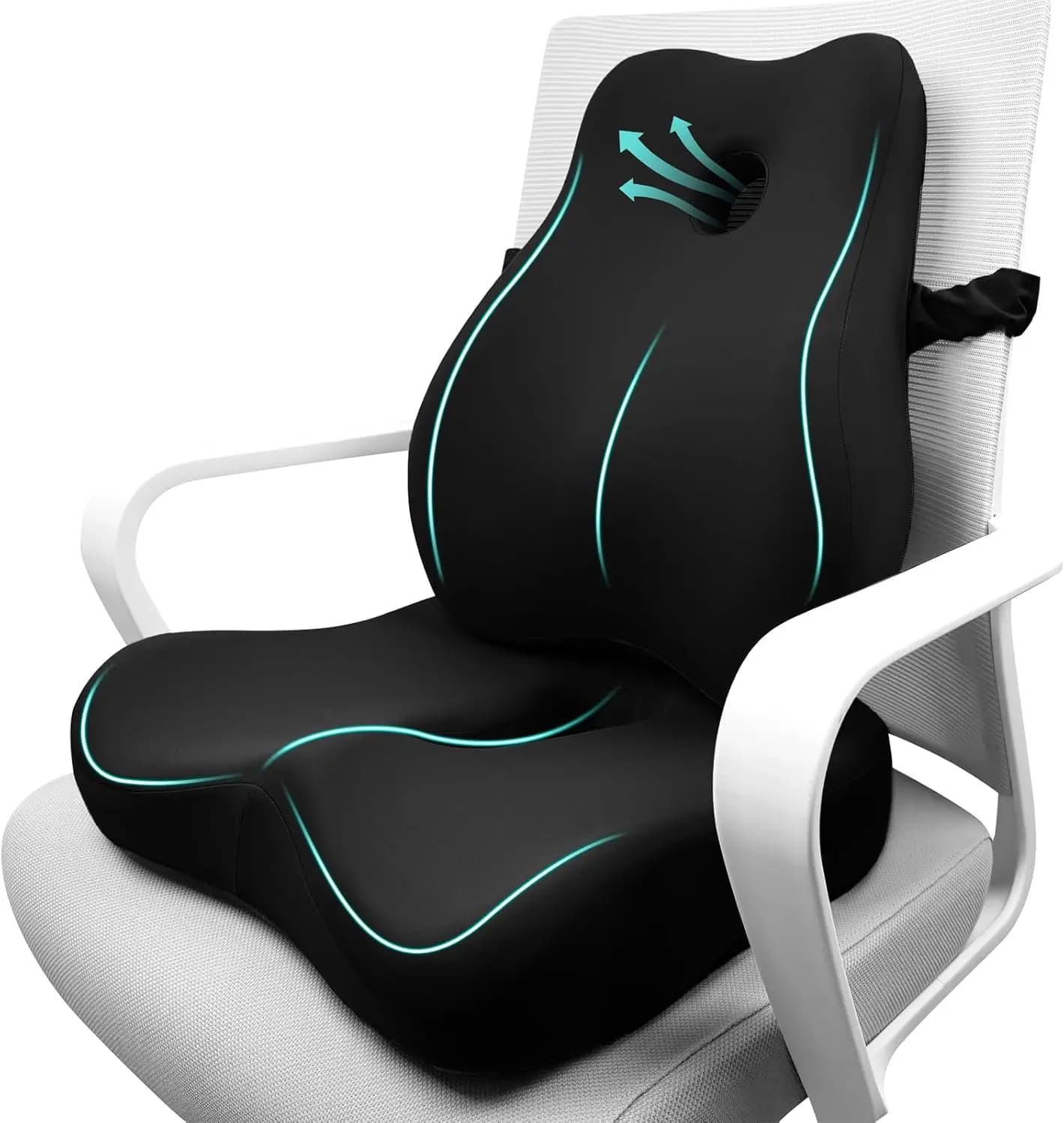 Cuscino in Memory Foam per Seduta e Supporto Lombare per Sedia da Ufficio, Auto, Scrivania, Sedia a Rotelle, Sollievo dal Dolore