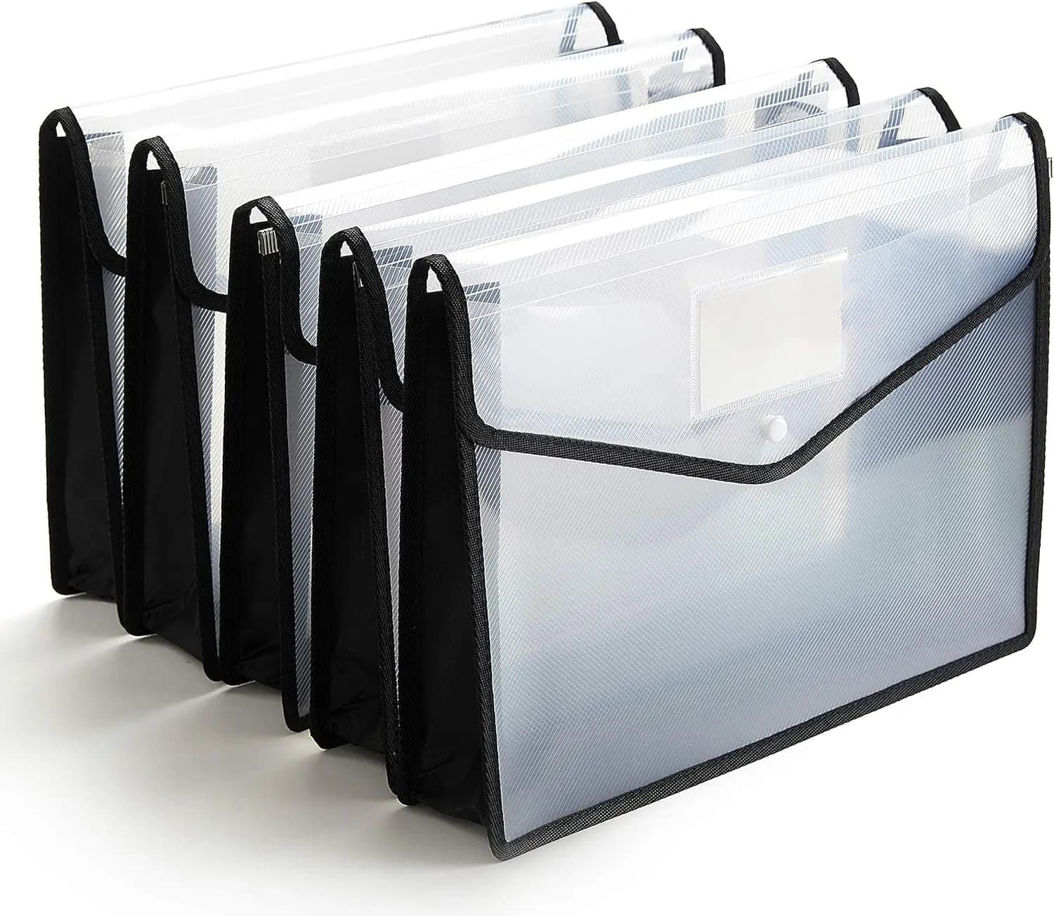 Cartella Portadocumenti Espandibile Formato Legale con Bottone a Pressione, Confezione da 5 Portadocumenti in Plastica a Fisarmonica per Documenti