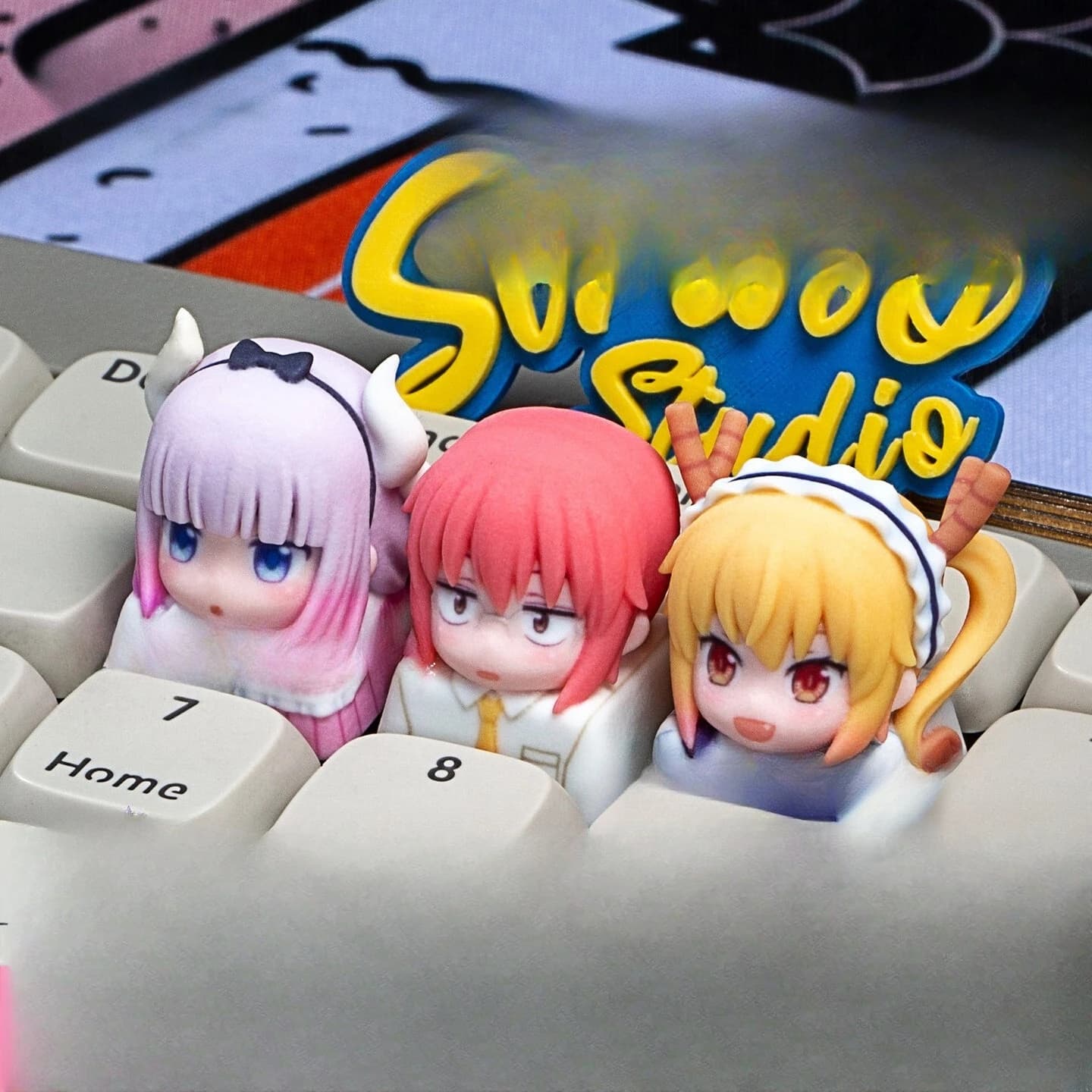 Dragon Maid Theme Keycaps Set, 3D Keycaps SA in Crafts, Custom and Original Handmade Resin, Accessories 1 Piece