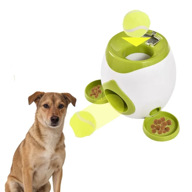 Lanciatore di Palline da Tennis per Cani, Dispenser di Cibo Interattivo, Giocattolo per Addestramento, Stimolazione IQ, Alimentatore Lento, Resistente ai Morsi