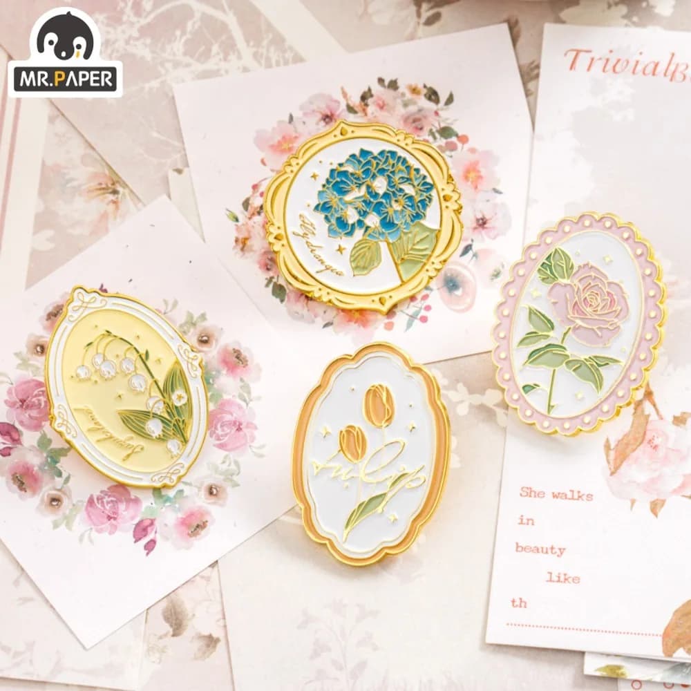 Mr. Paper Flower Metal laccate Clip Creative Art Girl Heart File Folder Hand Account Clip accessori per ufficio 4 Style