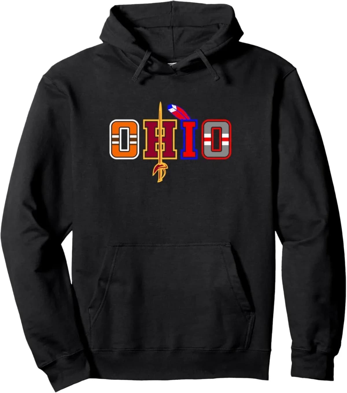 Felpa con cappuccio stampata con motivo Ohio divertente alla moda da uomo Felpa con cappuccio in velluto spesso stile street adatta per felpa con cappuccio regalo per le vacanze Abbigliamento da uomo