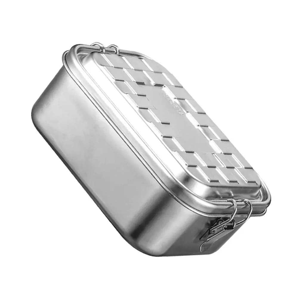 Contenitore per Pranzo Rettangolare in Acciaio Inox 304, Portatile, Ermetico, per Conservazione Alimenti