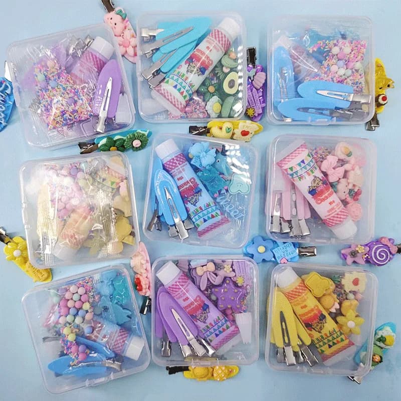 Simulazione crema Gel Set fermaglio per capelli accessori in resina fatti a mano fai da te custodia per telefono portapenne pacchetto materiale copricapo