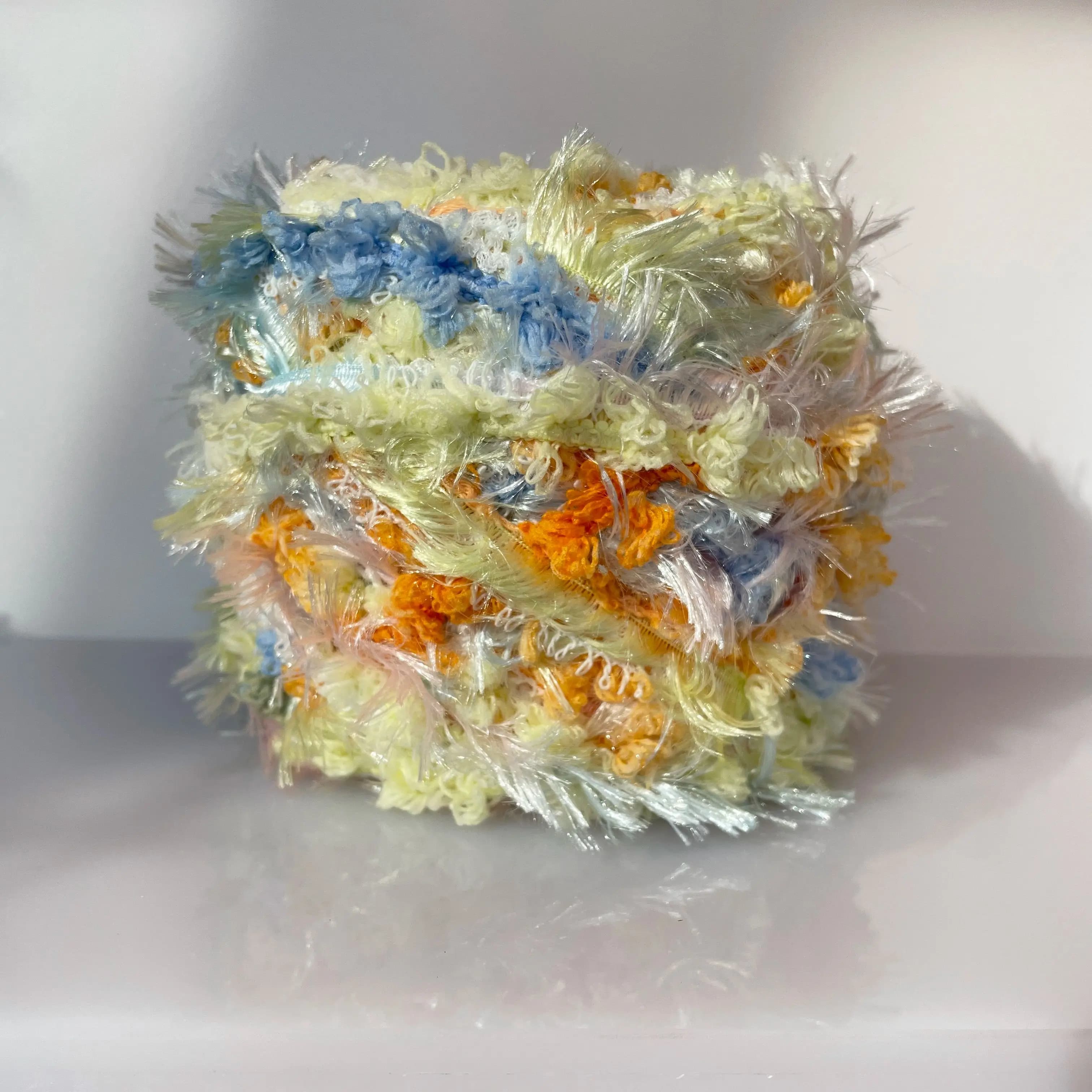 50g/100g Sunset Breeze Feather Fuzzy Yarn - Soft Pastel Hand Dyed Mixed Yarn for Crochet Bags & Plushies