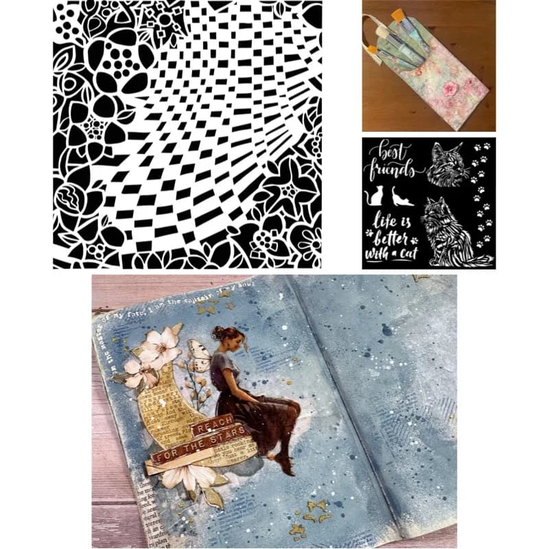 Orchids And Cats Orchid Pattern Sea Land Waves Metal Cutting Stencil for DIY Scrap Booking Crafts Dies Cut Maker Photo Album