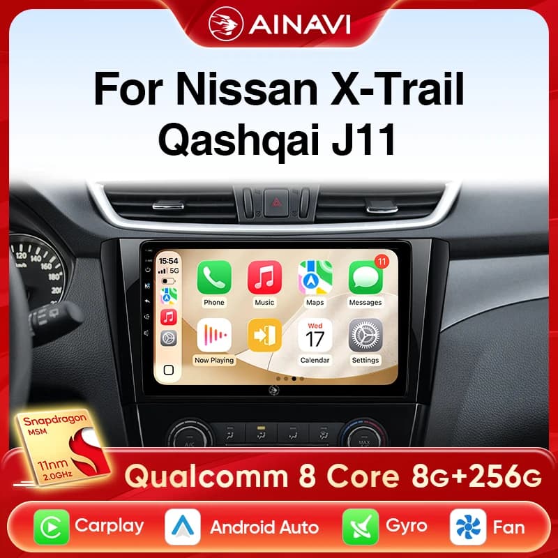 Ainavi Autoradio Per Nissan Qashqai J11 X-Trail T32 2014 - 2020 Wireless Carplay Android Auto Car Lettore Multimediale Stereo 2 Din
