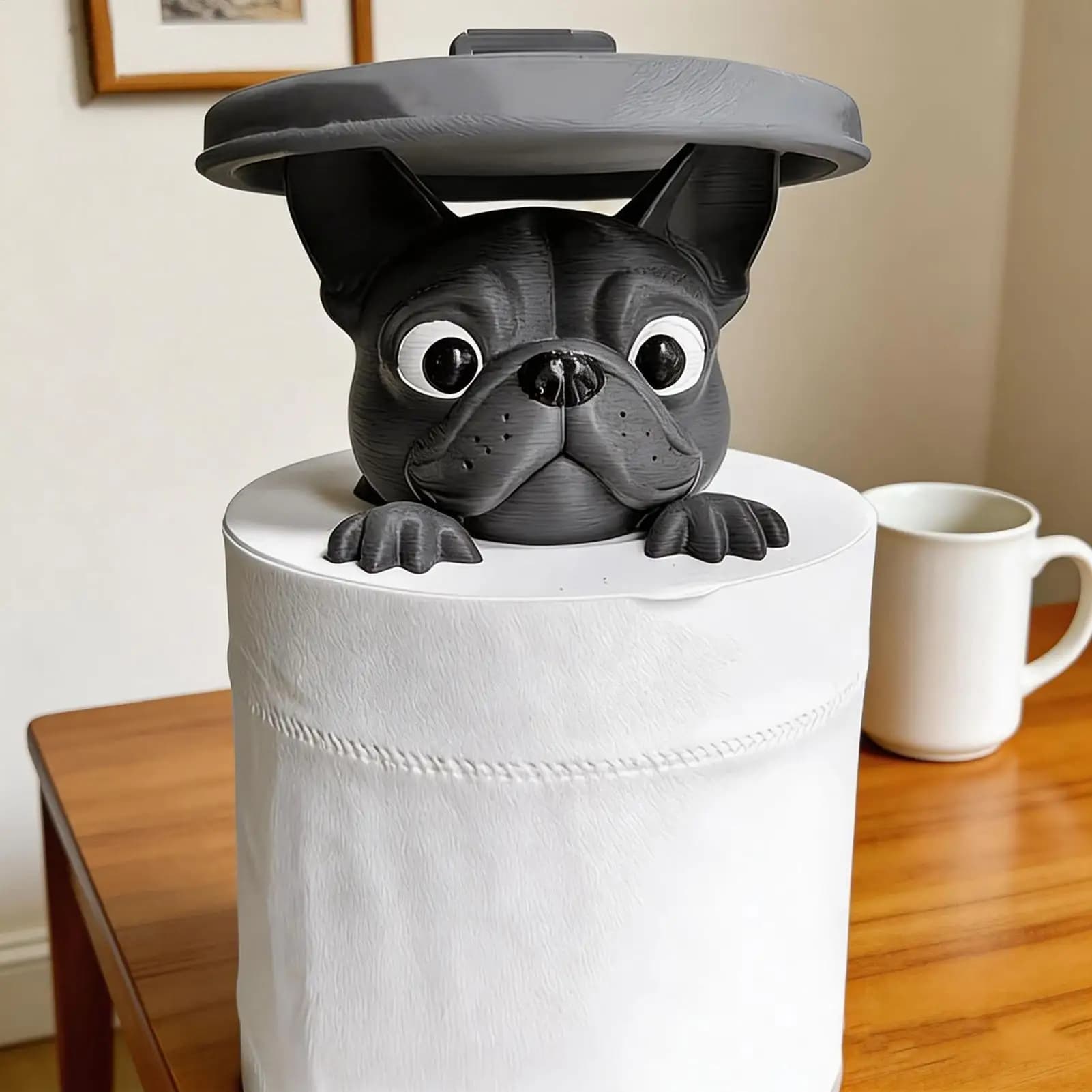 Paper Roll Holder Cute Bulldog Tissue Storage Paper Roll Dispenser for Bathroom Home Toilet Dining Table Farmhouse Shelf
