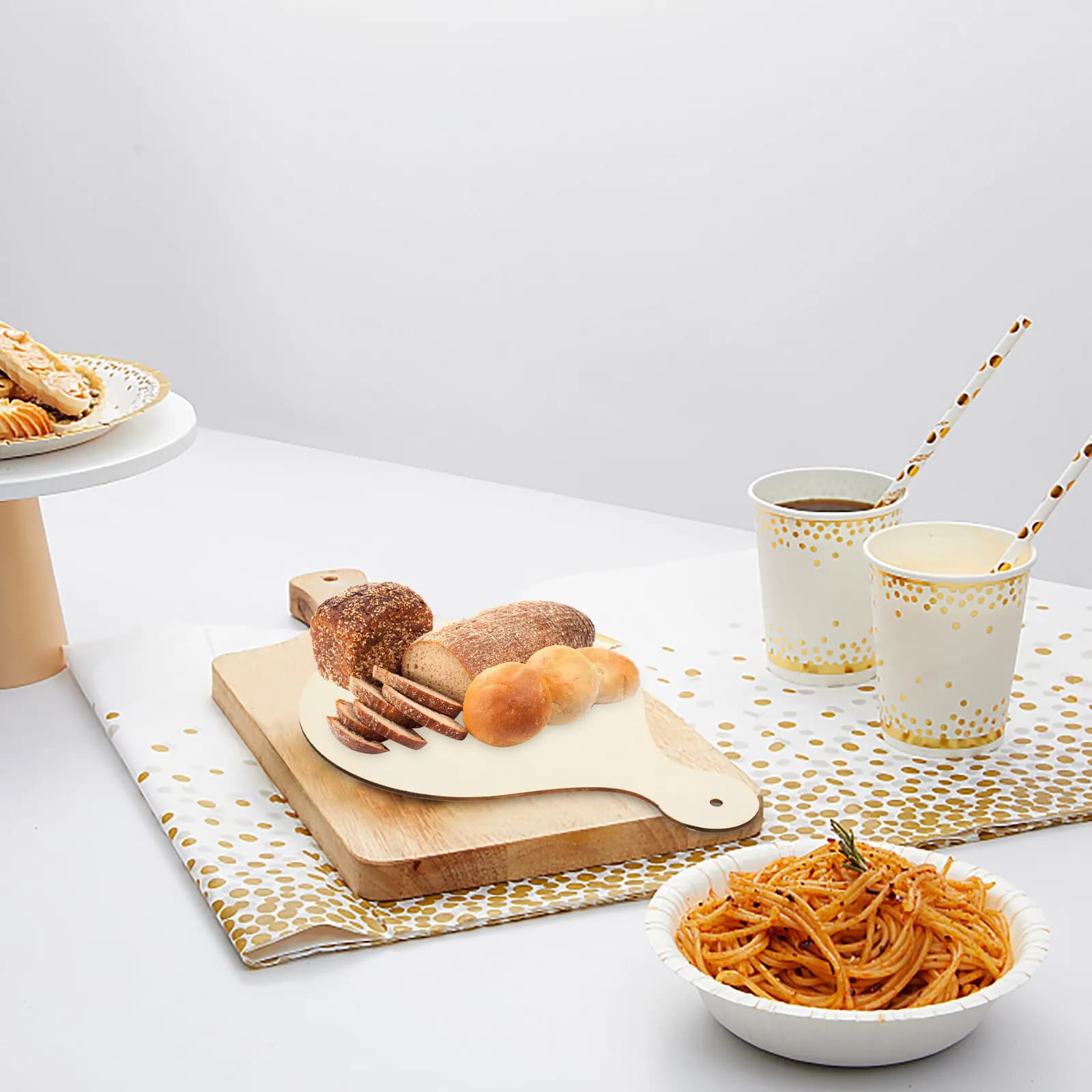 Set di 5 Piccoli Taglieri in Legno Grezzo per Sushi, Cupcake, Formaggio, Salumi, Pane, Servizio e Fotografia