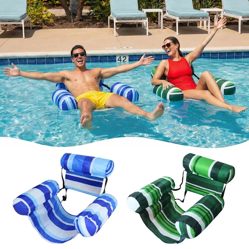 Materassini Gonfiabili Galleggianti Estivi per Piscina, Amaca a Righe, Sedie Lounge, Giocattoli Acquatici, Materassino Galleggiante per Adulti