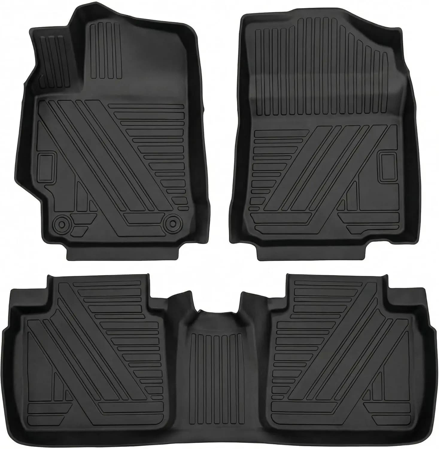 Tappetini su Misura per Tutte le Stagioni per Toyota Camry 2007-2017, Rivestimenti Auto Impermeabili e Durevoli in TPE, Set Completo