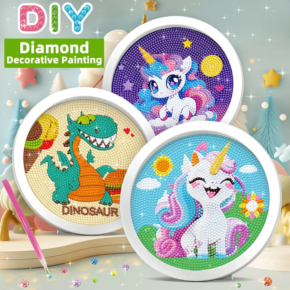 Pittura diamante fatta a mano fai-da-te - Set di pittura diamante mosaico sirena unicorno cartone animato regalo - Giocattoli per ragazze - Decorazione domestica