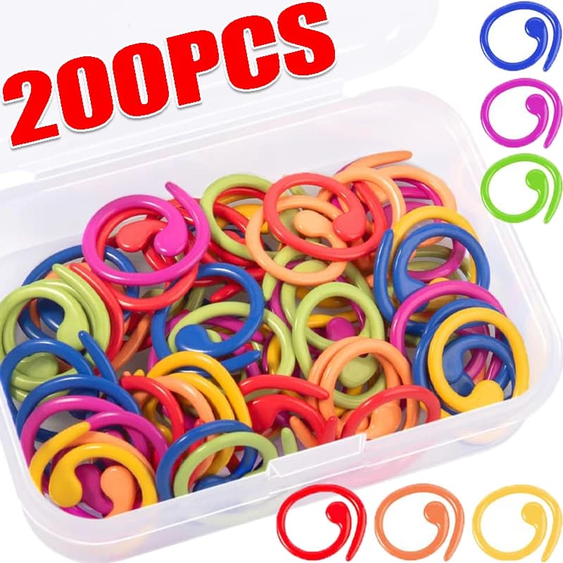20-200 pezzi pennarelli a spirale pennarelli per maglieria multicolori anelli uncinetto fai da te artigianale maglieria ago clip ganci strumenti per cucire