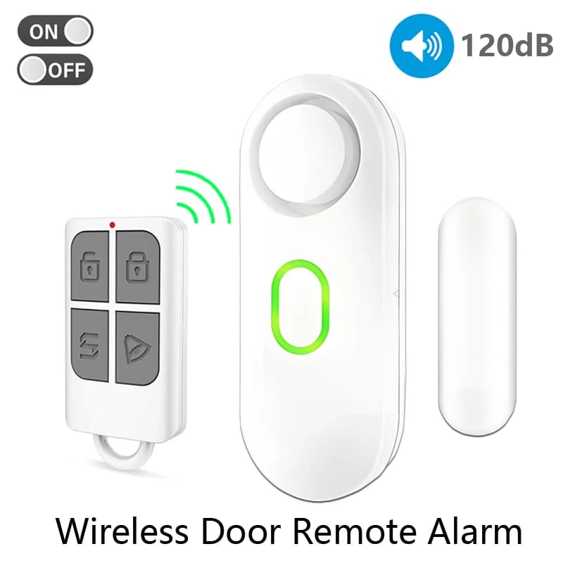 Allarme wireless per porte e finestre con telecomando, 3 modalità (Benvenuto/porta aperta/allarme), installazione di montaggio su nastro biadesivo,