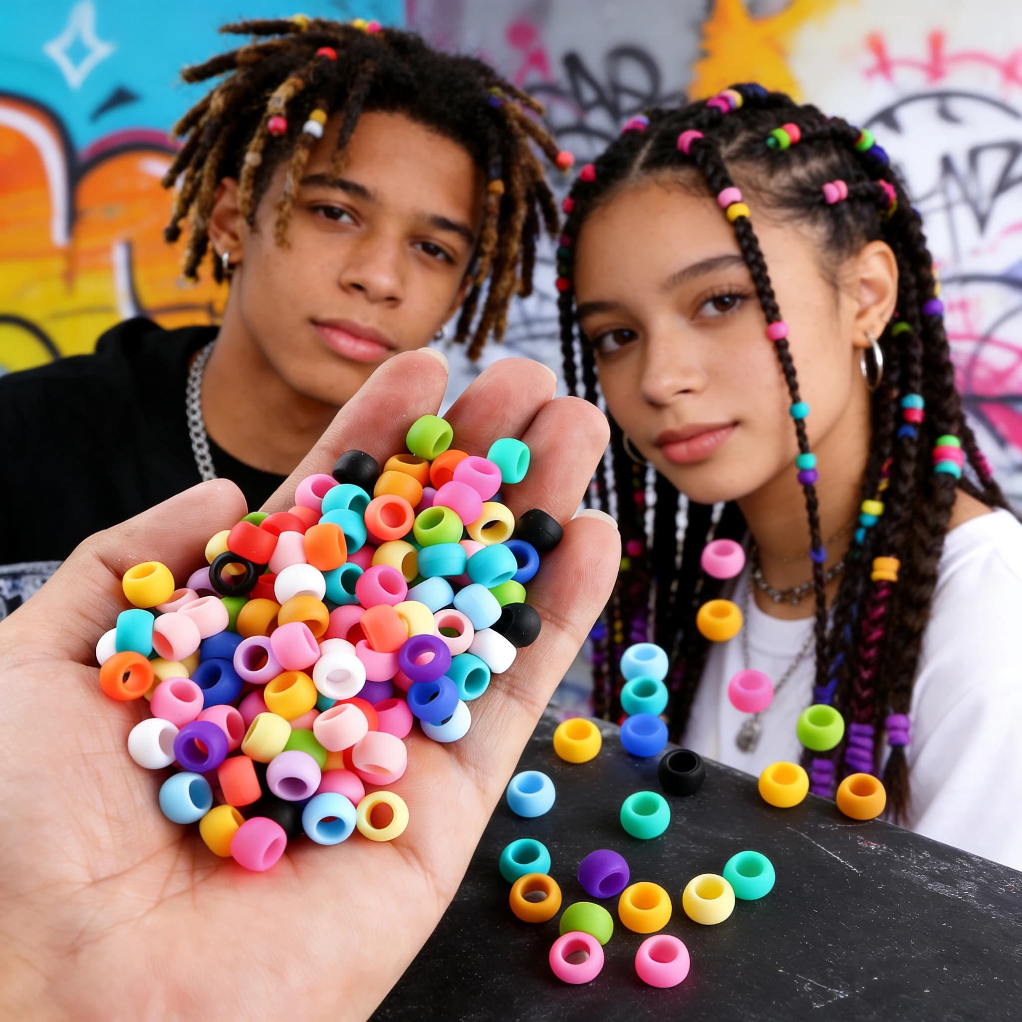 50/100pcs Perline di posizionamento dei capelli in silicone 6x9MM Foro grande Perline distanziatrici per gioielli fai da te Braccialetti con ciondoli che fanno forniture per capelli
