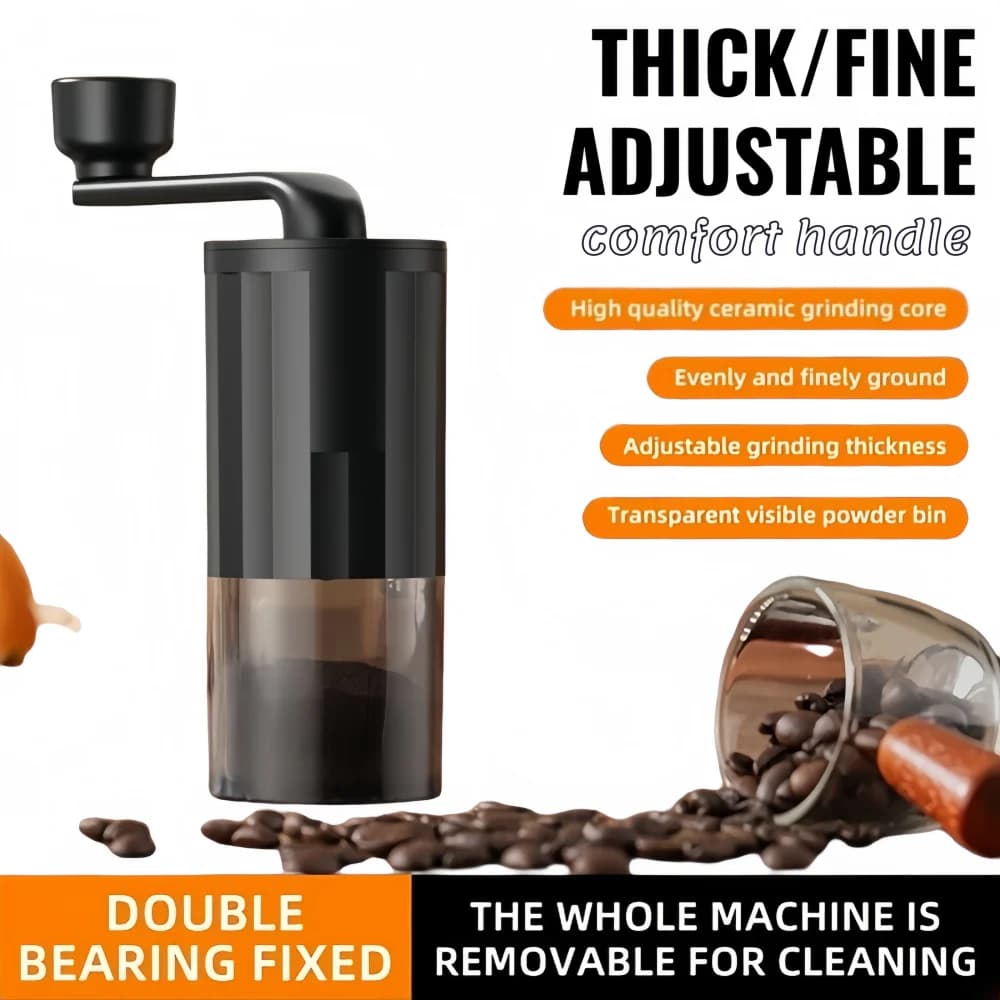 Hand-Crank Coffee Machine Silent Ceramic Core Household Coffee Grinder Retro Adjustable Thickness Fast Grinding Handle Grinder