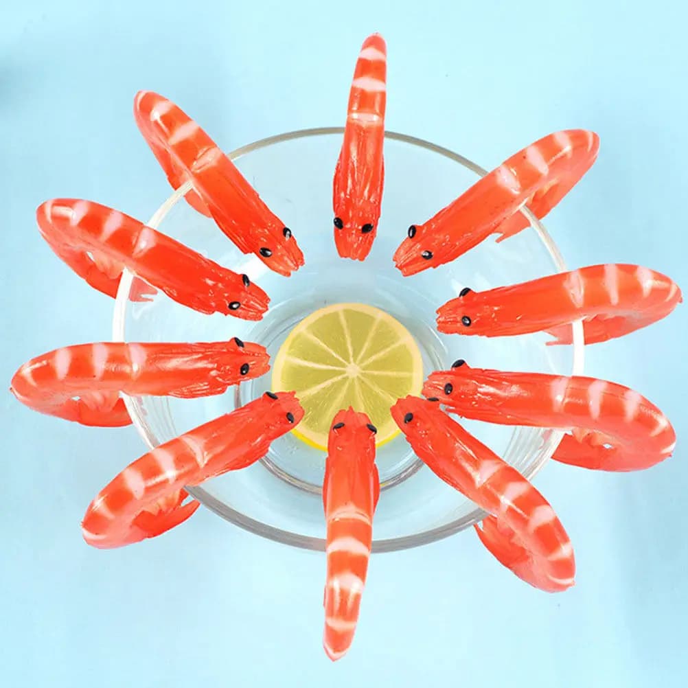 2 Pezzi Imitazione Gambero, Giocattolo Educativo Cognitivo, Simulazione Gambero Rosso Realistico, Decorazione Alimentare, Ausilio Didattico Biologico per Bambini