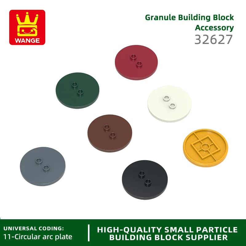 Wange 66 Pz/lotto 32627 Piastrella Rotonda 4x4 con 2 Borchie Cave Accessori Compatibile con Mattoni FAI DA TE Giocattolo Per Bambini Parti di Montaggio