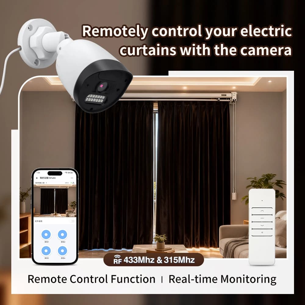 Universale 433 MHz RF Wireless WiFi Telecamera telecomandata Copia codice Telecomando per porte scorrevoli Tende elettriche Acquario