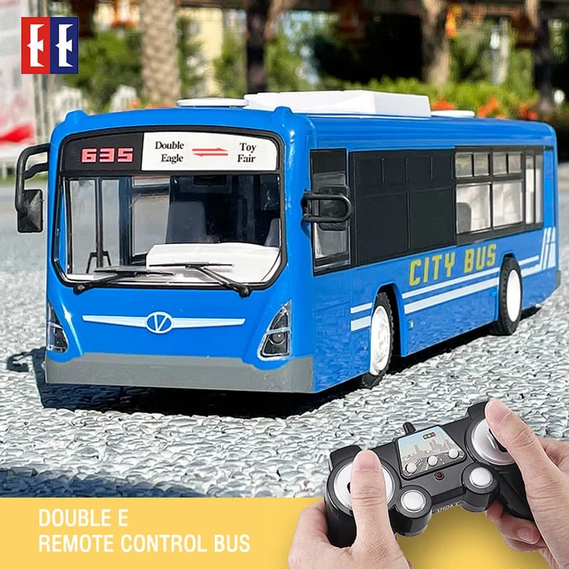 Double E 6Ch Rc Car Toys per ragazzi Bus telecomandato Porta aperta con luce sonora Regali per bambini 2.4G Giocattoli elettrici Modello di auto