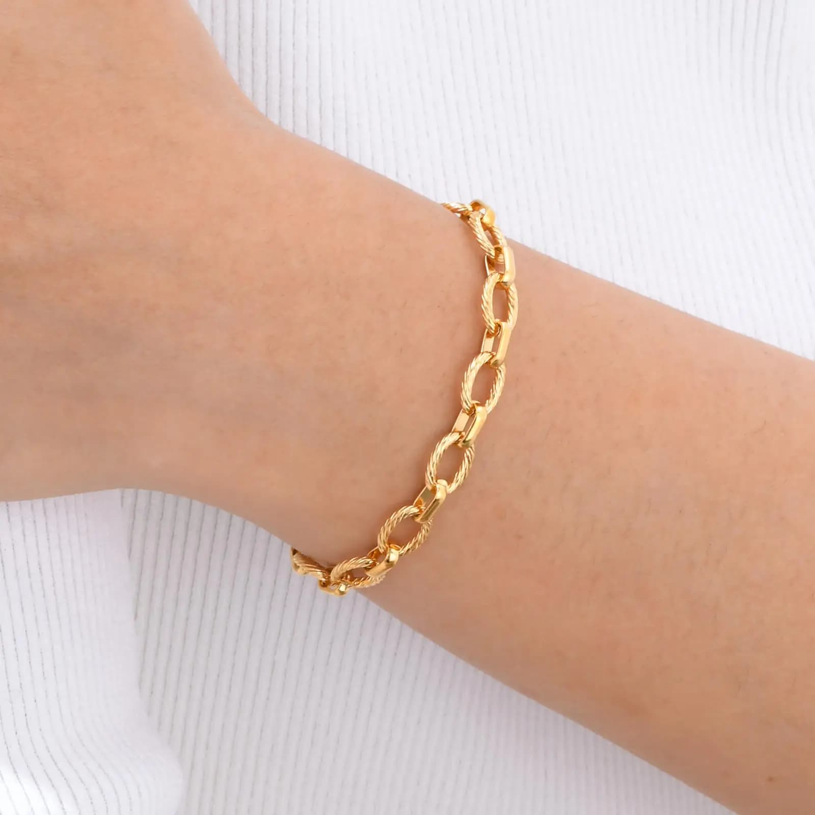 Bracciale a catena minimalista fatto a mano per donna, braccialetti irregolari atmosferici placcati in oro in acciaio inossidabile, regalo di gioielli di moda