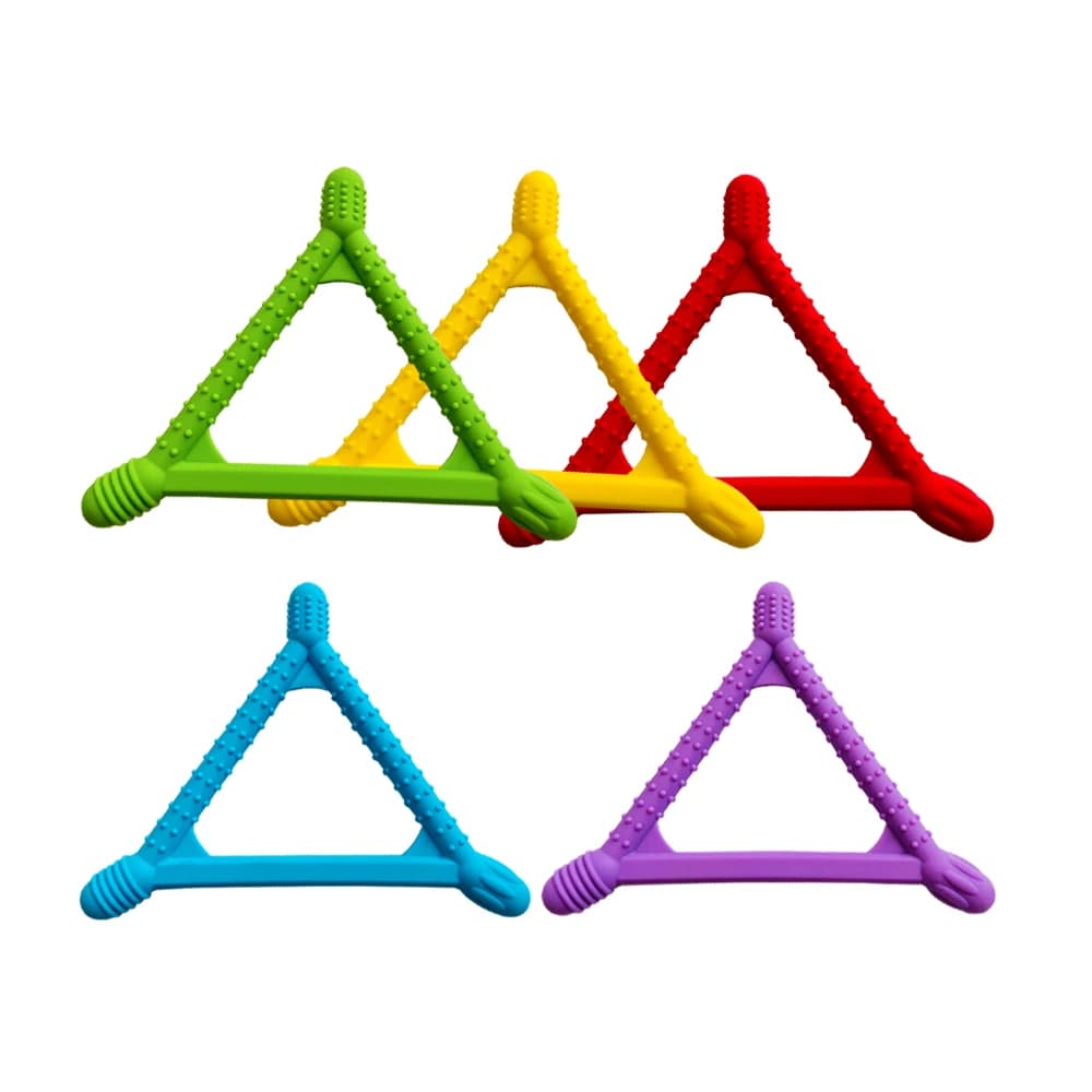 1/5pcs BPA Free Triangular Shape Molar Silicone Teether Food Grade Teething Sensory Toys for Toddlers Silicone Molar Soothing