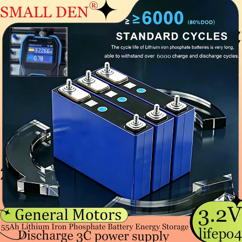 1-32 pz Nuove Batterie Ricaricabili LiFePO4 da 3.2V 55Ah con Scarica 3C per Fai da Te 12V 24V 48V Veicoli Elettrici, Barche, Camper, Golf Cart, Luci Solari
