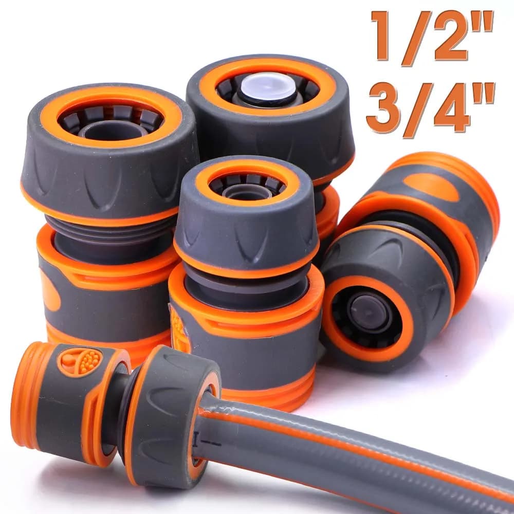 3PCS 1/2 "3/4" Adattatore per tubo da giardino 16mm Connettore rapido con arresto Giunti accoppiatore acqua Tubo di irrigazione Collegare Riparazione Extender