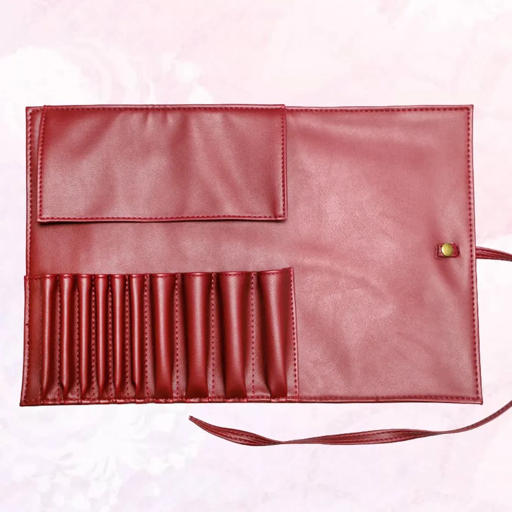 Borsa porta pennelli trucco a 10 tasche in PU, organizer arrotolabile per cosmetici, accessori da viaggio, custodia portatile per strumenti di bellezza