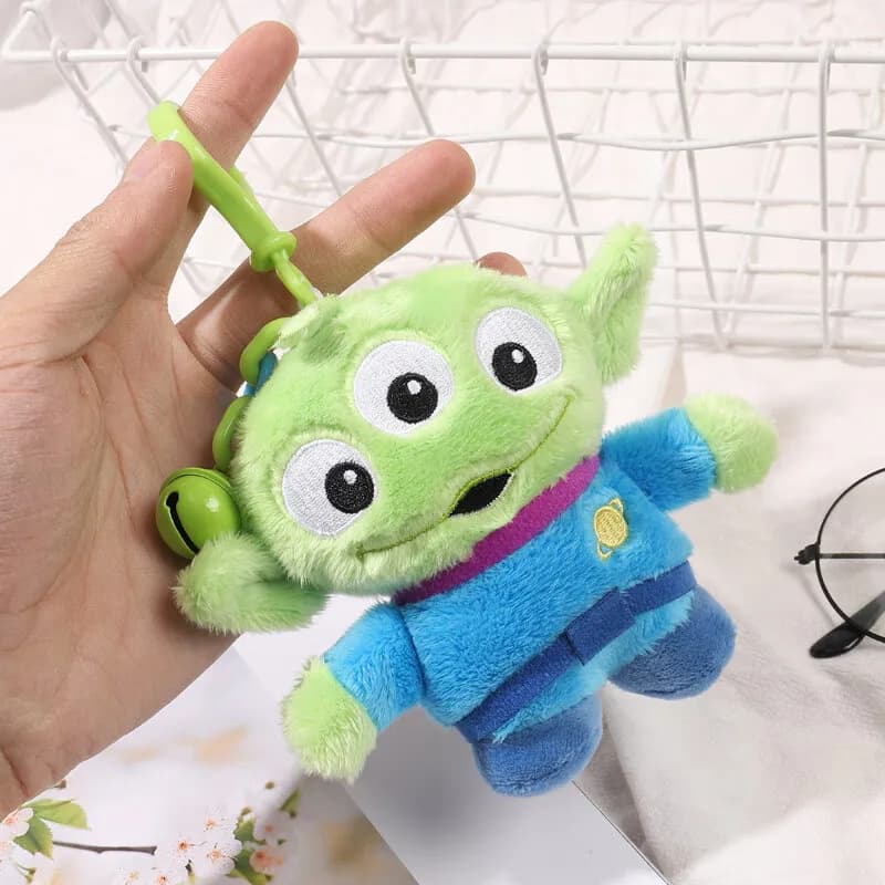Hot Toys Disney Alien Peluche con Ciondolo per Zaino, Portachiavi Bambola Cartone Animato, Regalo di Compleanno per Bambini