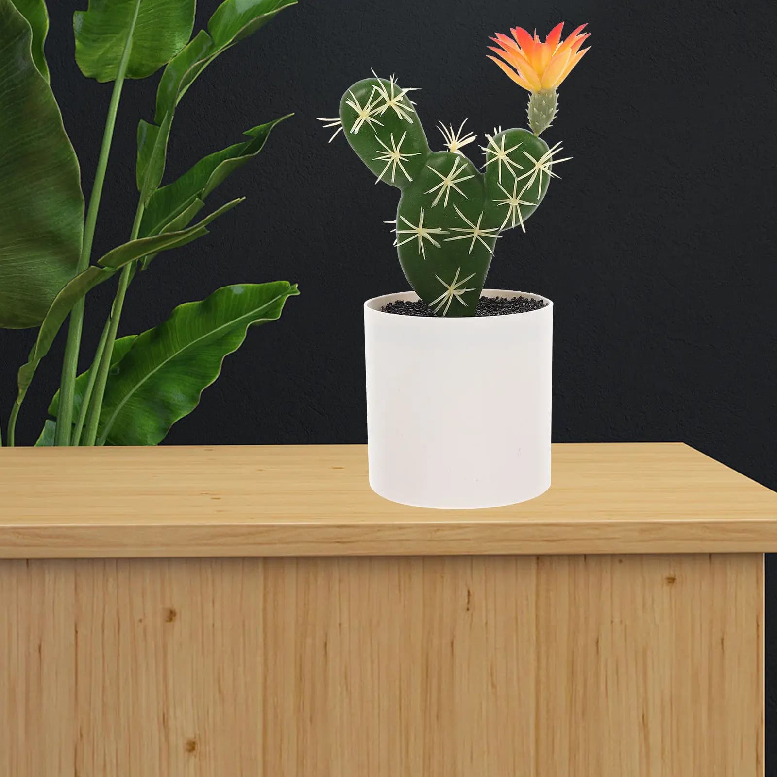 Sturdy Artificial Cactus Bonsai Simulation Potted Plant Lifelike Desktop Decor for Home Office Shelf Tabletop Indoor Space