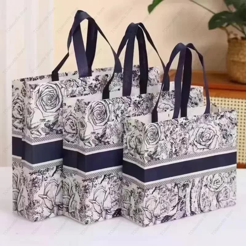 Borsa per la spesa pieghevole riutilizzabile Borsa da viaggio portatile per generi alimentari Borsa in plastica Borsa pieghevole ecologica in tessuto non tessuto