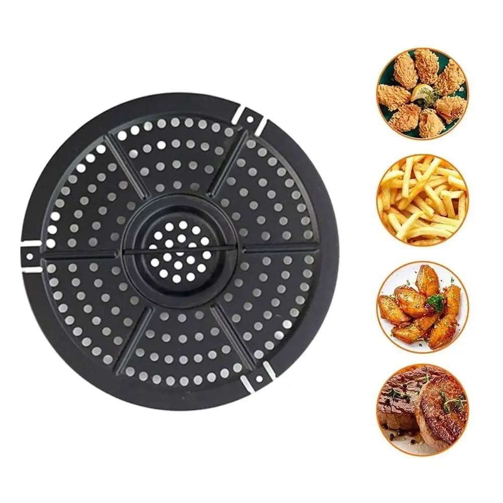 Square Air Fryer Grill Pan Non-Stick Round Crisper Basket Black Food Grade Air Fryer Grill Plates Air Fryer Accessories